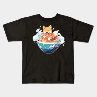 shiba inu ramen Kids T-Shirt